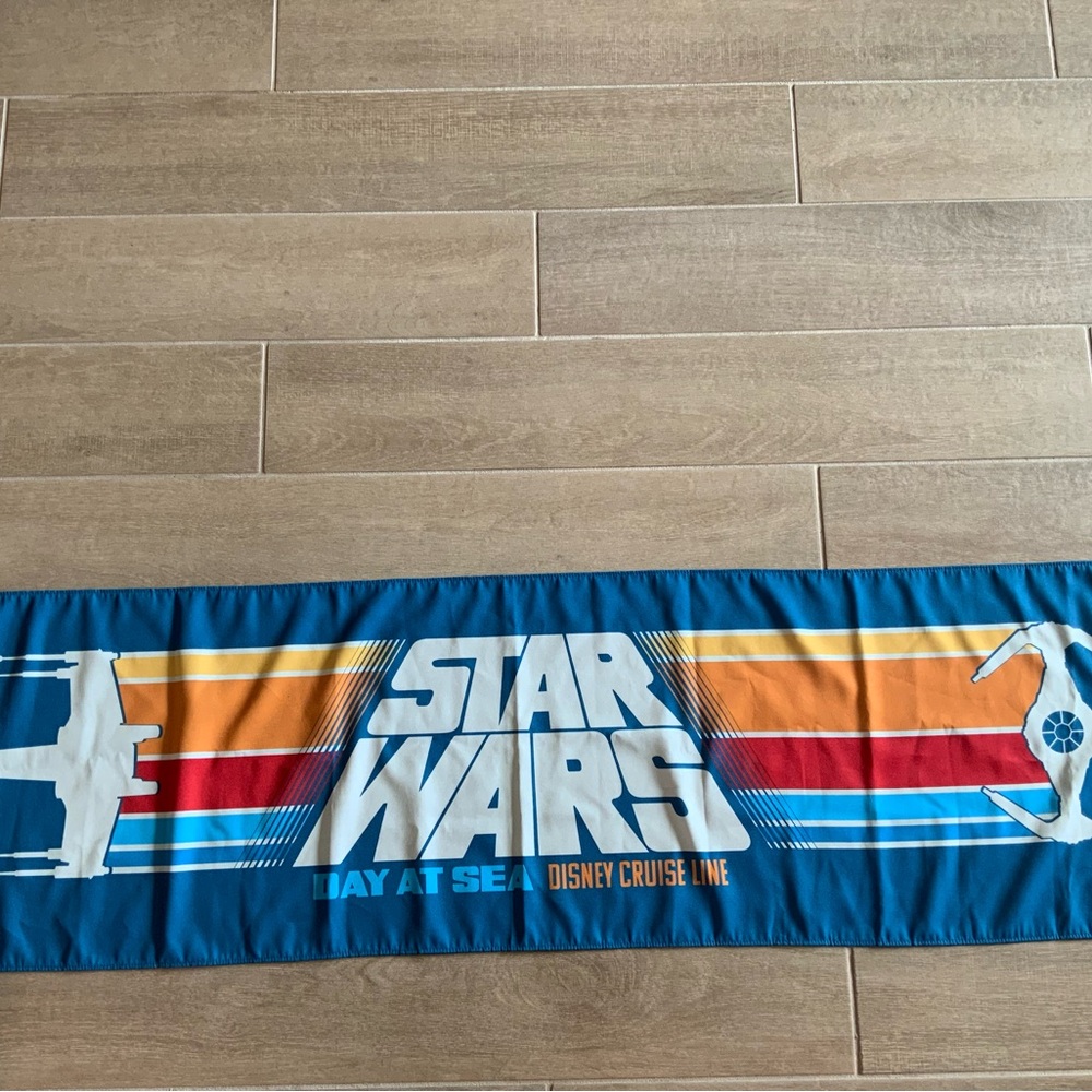 Disney Cruise Line Exclusive Star Wars Day At See Banner Bed Runner Sz 55”x15”